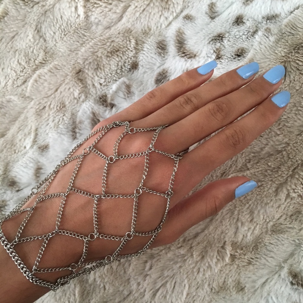 Ring-to-wrist chain bracelet